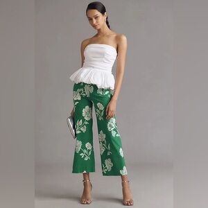 NEW Anthropologie Maeve The Colette magic fabric crop wide leg pants